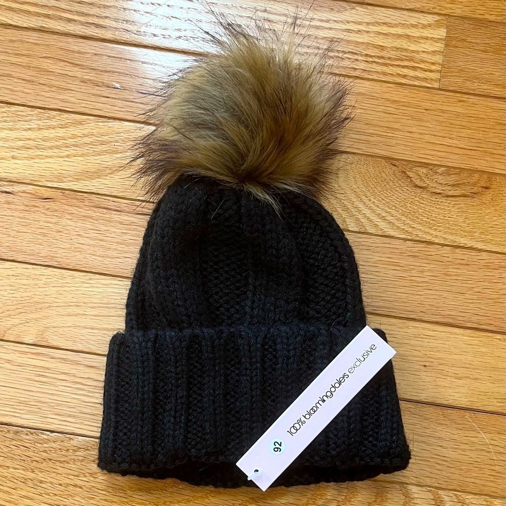NEW Beanie with fur top